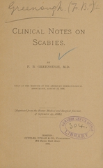 Clinical notes on scabies