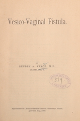 Vesico-vaginal fistula