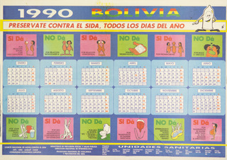 1990 Bolivia: preservate contra el SIDA, todos los días del año