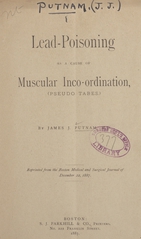 Lead-poisoning as a cause of muscular inco-ordination (pseudo tabes)