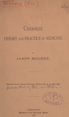 Cherokee theory and practice of medicine