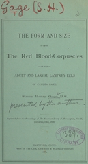 The form and size of the red blood-corpuscles of the adult and larval lamprey eels of Cayuga Lake