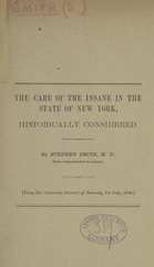 The care of the insane in the State of New York, historically considered