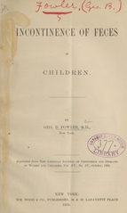 Incontinence of feces in children
