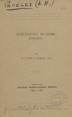 Electricity in gynecology