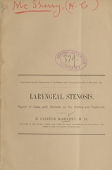 Laryngeal stenosis: report of cases, with remarks on the history and treatment