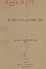 Tetany, with illustrative case