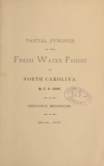 Partial synopsis of the fresh water fishes of North Carolina