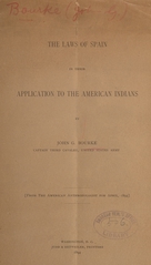 The laws of Spain in their application to the American Indians