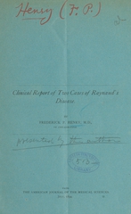 Clinical report of two cases of Raynaud's disease