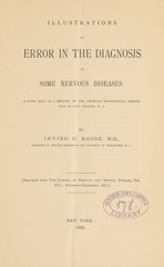Illustrations of error in the diagnosis of some nervous diseases: a paper read at a meeting of the American Neurological Association at Long Branch, N.J