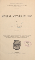 Mineral waters in 1892