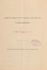 Laws of growth of the cell applied to human anatomy