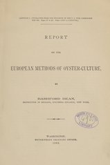 Report on the European methods of oyster-culture