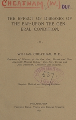 The effect of diseases of the ear upon the general condition