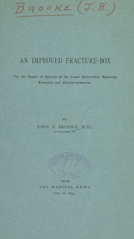 An improved fracture-box: for the repair of injuries of the lower extremities requiring extension and counter-extension