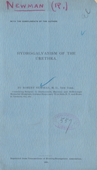 Hydro-galvanism of the urethra