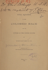 The vital equation of the colored race and its future in the United States