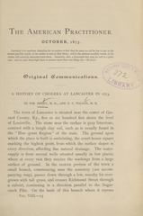 A history of cholera at Lancaster in 1873