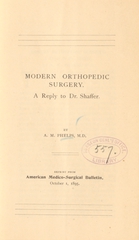 Modern orthopedic surgery: a reply to Dr. Shaffer