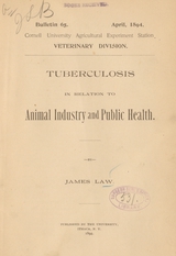 Tuberculosis in relation to animal industry and public health