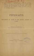 Piperazin in the treatment of stone in the kidney: report of cases