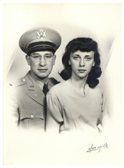 Wedding portrait of Louis Sokoloff and Betty Kaiser Sokoloff