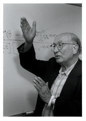 Louis Sokoloff explaining equation on white board