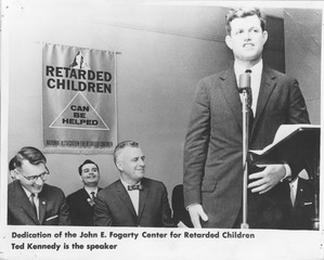 John E. Fogarty at the dedication of the John E. Fogarty Center of the Council for Retarded Children of Rhode Island