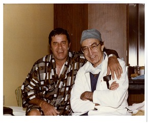 Michael DeBakey with comedian Jerry Lewis, at Methodist Hospital