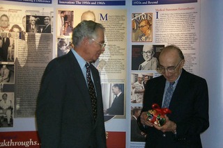 NLM Director Donald Lindberg and Michael DeBakey, celebrating DeBakey's 90th birthday (image 1)