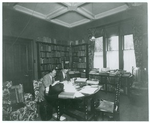 W. W. Francis and R. H. Hill at work on the Osler Library Catalog at 13 Norham Gardens, Oxford