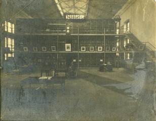 [Army Medical Library hall and stacks]