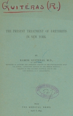 The present treatment of urethritis in New York