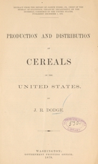 Production and distribution of cereals of the United States