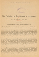 The pathological signification of immunity