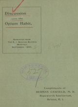 Discussion upon the opium habit