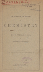 An account of the progress in chemistry in the year 1886