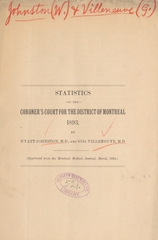 Statistics of the Coroner's Court for the district of Montreal, 1893