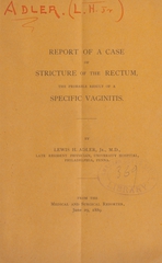Report of a case of stricture of the rectum, the probable result of a specific vaginitis