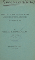 Suppurative pylephlebitis and hepatic abscess secondary to appendicitis: with a report of two cases