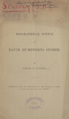 Biographical notice of David Humphreys Storer