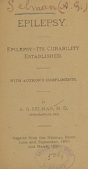 Epilepsy: epilepsy, its curability established : with author's compliments