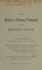 The modern and humane treatment of the morphine disease