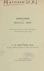 Morphinism in medical men