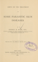 Hints on the treatment of some parasitic skin diseases