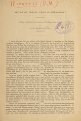 Report of twelve cases of herniotomy: a paper read before the Academy of Medicine, May 30, 1892