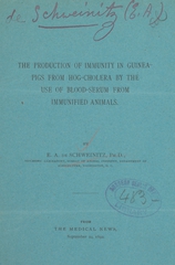 The production of immunity in guinea-pigs from hog-cholera by the use of blood-serum from immunified animals