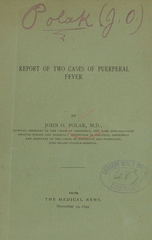 Report of two cases of puerperal fever