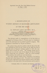 A modification of Wyeth's method of bloodless amputation at the hip joint